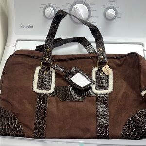Bath & Body Works Brown Travel Bag with Suede Finish